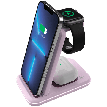 shumee Brezžični polnilnik CANYON WS-304 15W 3-v-1, ledeno roza