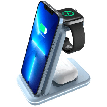 shumee Brezžični polnilnik CANYON WS-304 15W 3-v-1, moder