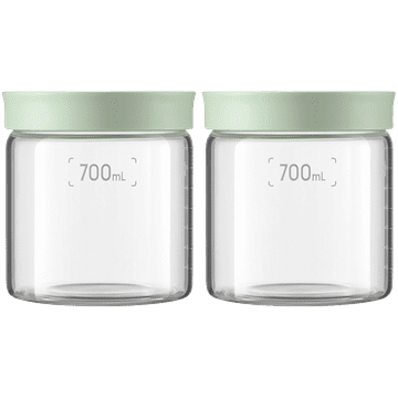 shumee BUYDEEM 700ml steklena posoda s toplo zelenim pokrovom, model CS1014