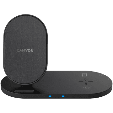 shumee Brezžični polnilnik CANYON WS-202 10W 2-v-1, črne barve