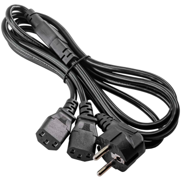 shumee AKYGA ''Y'' AK-PC-04A razdelilnik napajalnega kabla CCA CEE 7/7 / 2x IEC C13 1,8 m