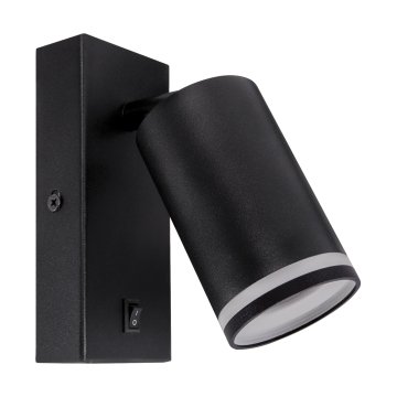 Ideus Stenska svetilka 1xGU10 za LED IP20 s stikalom ZULA WLL črna