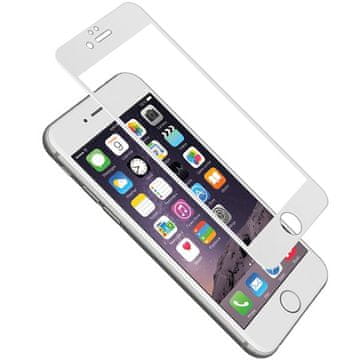 shumee CYGNETT 9H zaščitno steklo za zaslon s silikonskim okvirjem, iPhone 6, prozorno, belo