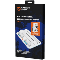 shumee CANYON CS-5 RGB večnamensko stojalo za PS5, 2-v-1 polnjenje in hlajenje, belo