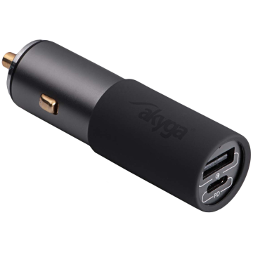 shumee AKYGA AK-CH-26 100W USB-A + USB-C PD avtomobilski polnilnik hitro polnjenje 3,5–20 V / 1,5–5 A siv