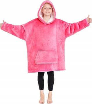shumee Otroška odeja s kapuco CityComfort, roza puhasta flis majica