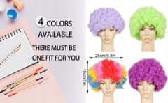 shumee Barvite in zabavne afro lasulje, idealne za noč čarovnic in karnevalske zabave, komplet 4 kosov