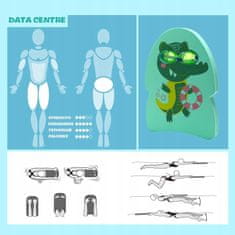 shumee Komplet plavalnih plavalnih desk Crocodile z desko in očali, idealen za otroke