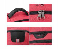 shumee 15,6-palčni nahrbtnik za prenosnik, vodoodporna potovalna torba 23L, rdeča