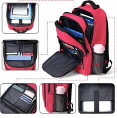 shumee 15,6-palčni nahrbtnik za prenosnik, vodoodporna potovalna torba 23L, rdeča