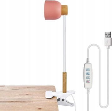 shumee LANMOU LED bralna lučka z nastavljivo svetlostjo in zaščito za oči, 360° roza