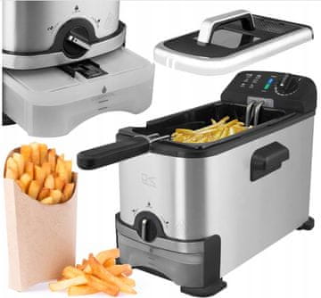 shumee Tradicionalni cvrtnik na olje, 3 l, oljni filter, termostat, 2000 W