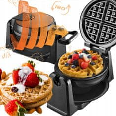 shumee Kalorik rotacijski pekač za vaflje za 4 vaflje, bakren, 1000 W, WM 1050 CO