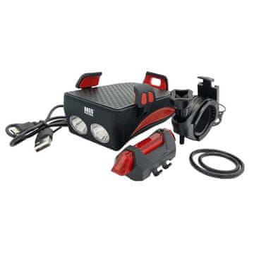 shumee 7-v-1 kolesarska luč, držalo za telefon, prenosna baterija