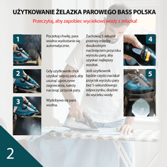 shumee Ročni parni likalnik s keramično podplato, bel in moder