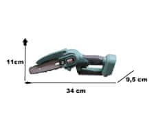 shumee 4" mini motorna žaga, 24 V, z dvema baterijama in polnilnikom