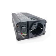 shumee Pretvornik napetosti 12 V - 230 V, modificiran sinus, 600 W/1200 W, črne barve