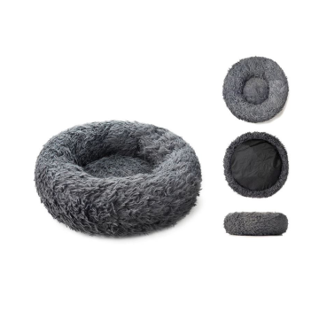 shumee Postelja za psa ali mačko, puhasta, 60 x 30 cm (temno siva)