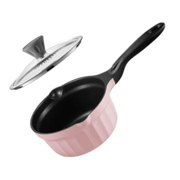 shumee Emajliran lonec s steklenim pokrovom BUYDEEM 1,8 l, model CP141, barva prašičje roza