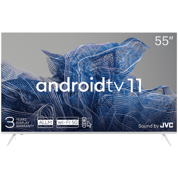 shumee KIVI 55' LED TV, UHD, Android TV, 3840x2160, 60 Hz, JVC zvok, 2x12 W, BT 5.1, HDMI, bel