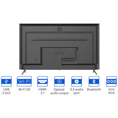 shumee KIVI 65' LED TV, UHD, Android TV, 3840x2160, 60 Hz, 2x12 W, BT 5, HDMI, črne barve