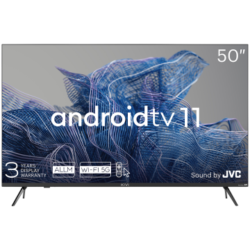 shumee KIVI LED TV 50', UHD, Android TV, 3840x2160, 60 Hz, Tone JVC, 2x12W, BT 5.1, HDMI, črne barve