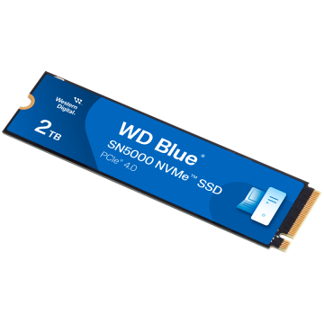shumee Trdi disk WD Blue SN5000 NVMe (M.2 2280, 2 TB, PCIe Gen4 16 GT/s, do 4 pasov)