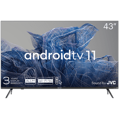 shumee KIVI 43' LED TV, UHD, Android TV, 3840x2160, 60 Hz, JVC zvok, 2x12 W, BT 5.1, HDMI, črne barve