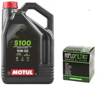 shumee Olje Motul 5100 15W50 4L + oljni filter Hiflo HF160 BMW R1250 GS F850 K1300