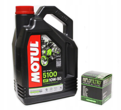shumee Olje MOTUL 5100 10W50 4L + filter Hiflo HF155 HF157 Ktm Exc Sx RFS Xc Quad