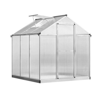 shumee Polikarbonatni rastlinjak 250 x 190 x 195 cm, aluminijast okvir