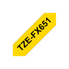 shumee Brother | FX651 | Elastični trak | Termo | Črn na rumenem | Rola (2,4 cm x 8 m)