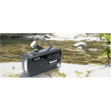 shumee Muse | Napajalnik za radijski dinamo s sončno baterijo | MH-07DS | Črna