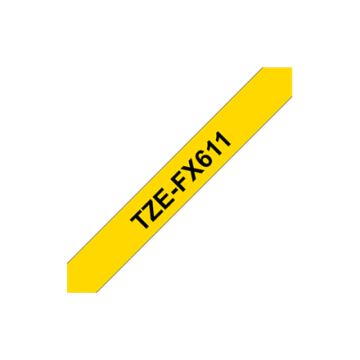 shumee Brother | FX611 | Elastični trak | Termo | Črn na rumenem | Rola (0,6 cm x 8 m)