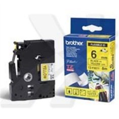 shumee Brother | FX611 | Elastični trak | Termo | Črn na rumenem | Rola (0,6 cm x 8 m)