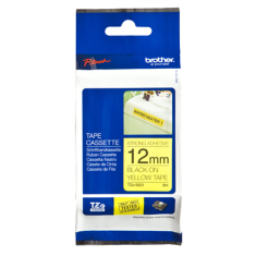 shumee Brother | S631 | Laminiran trak | Termo | Črn na rumenem | Rola (1,2 cm x 8 m)