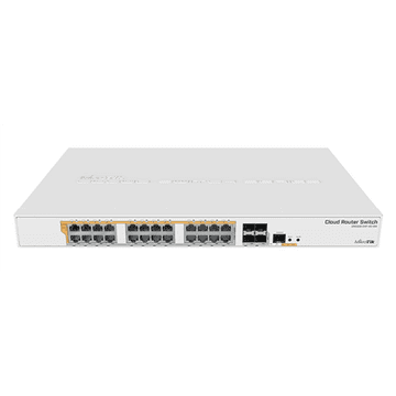 Mikrotik | CRS328-24P-4S+RM Gigabit Ethernet POE/POE+ usmerjevalnik/stikalo | 12 mesecev | Količina vrat PoE/Poe+ 24 | Tip napajanja: enojni | Vgradljiv v rack | Količina vrat 1 Gbps (RJ-45) 24x 1GbE | SFP