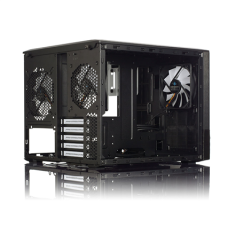 shumee Fractal Design | NODE 804 | Stransko okno | 2 - USB 3.0 | Zvočni vhod/izhod | Gumb za vklop z LED (bela) | LED za aktivnost trdega diska (bela) | Črna | Micro ATX | Napajalnik priložen Ne