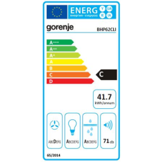 shumee Gorenje | Napa | BHP62CLI | Teleskopska | Razred energijske učinkovitosti C | Širina 60 cm | 435 m³/h | Mehansko upravljanje | LED | Slonokoščena barva