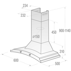 shumee Gorenje | Napa | DK63MCLI | Stenska | Energetski razred D | Širina 60 cm | 621 m³/h | Mehansko upravljanje | LED | Slonokoščena barva