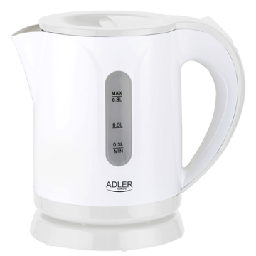 shumee Adler | Grelnik vode | AD 1371w | Električni | 850 W | 0,8 l | Nerjaveče jeklo/polipropilen | 360° vrtljivo podnožje | Bela