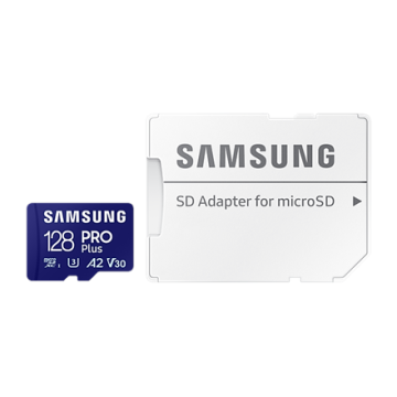 shumee Samsung | microSD kartica z SD adapterjem | PRO Plus | 128 GB | pomnilniška kartica microSDXC | bliskovni pomnilnik U3, V30, A2 | SD adapter