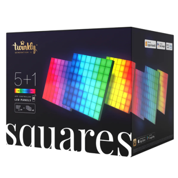 shumee Začetni komplet pametnih LED panelov Twinkly Squares (6 panelov) Twinkly | Začetni komplet pametnih LED panelov Squares (6 panelov) | RGB - 16M+ barv