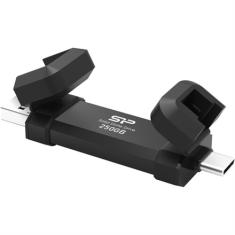 shumee Silicon Power Portable DS72 250GB zunanji SSD USB Type-A, USB Type-C 3.2 Gen 2, barva: črna