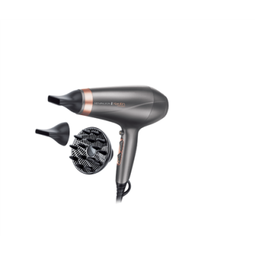 shumee Remington | Sušilnik za lase | AC8820 | 2200 W | 3 temperaturne nastavitve | Funkcija ionizacije | Difuzorska šoba | Srebrna