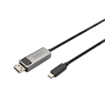 shumee Digitus USB-C na DisplayPort adapter kabel | Moški | 24-pinski USB-C | Moški | Črna | 20-pinski DisplayPort | 2 m