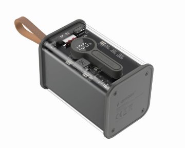 shumee Prenosna baterija Gembird PB18-TQC3-01, prozorna, hitra, QC3.0 | 18000 mAh | črna