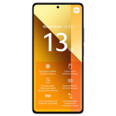 shumee Xiaomi Redmi Note 13 v grafitni barvi, 6,67"", AMOLED, 1080 x 2400 px, procesor Mediatek Dimensity 6080, 8 GB RAM-a, 256 GB pomnilnika, dve SIM kartici, 4G/5G, glavna kamera 108+8+2 MP