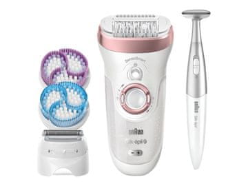 shumee Braun Epilator | SES9-980 Silk-épil 9 SkinSpa | Čas delovanja (največji) 40 min | Število stopenj moči 2 | Mokro in suho | Bela/roza