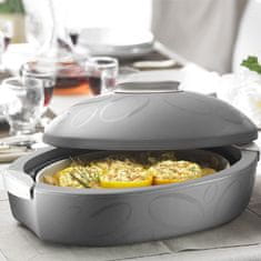 Evviva Termo posoda s pekačem Enjoy 45x28xh18cm / 3l / siva / plastika, porcelan